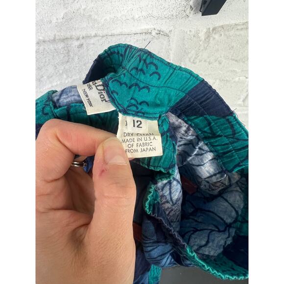 Christian Dior Women's Floral Pleated Midi Skirts Stretch Pull-On Multi Size 12 - Picture 4 of 5